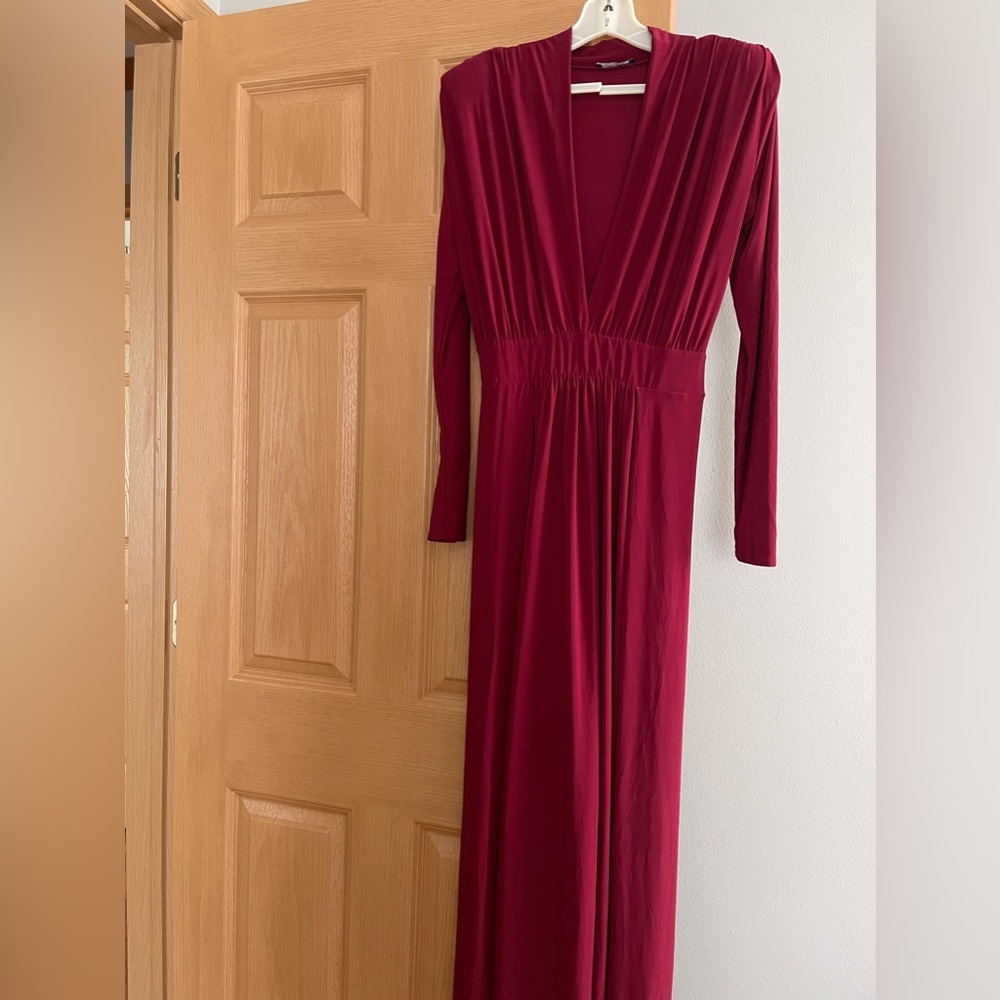 Like new fashion nova maxi red maternity dress